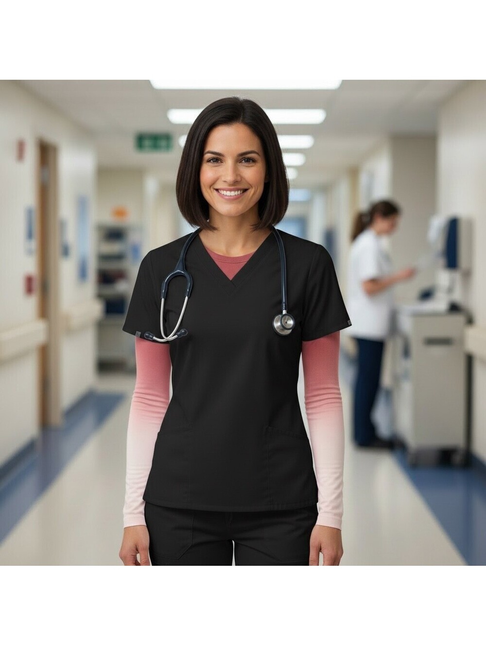 Figs W_ Salta Seamless Long-Sleeve Underscrub Med(Reg.) Pulmonary Pink NWT